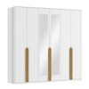 Guarda-Roupa Casal Madrid 6 Portas 4 Gavetas 100% Mdf com Espelho Branco Fosco - Pnr Móveis
