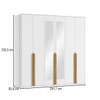 Guarda-Roupa Casal Madrid 6 Portas 4 Gavetas 100% Mdf com Espelho Branco Fosco - Pnr Móveis