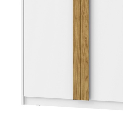Guarda-Roupa Casal Madrid 6 Portas 4 Gavetas 100% Mdf com Espelho Branco Fosco - Pnr Móveis
