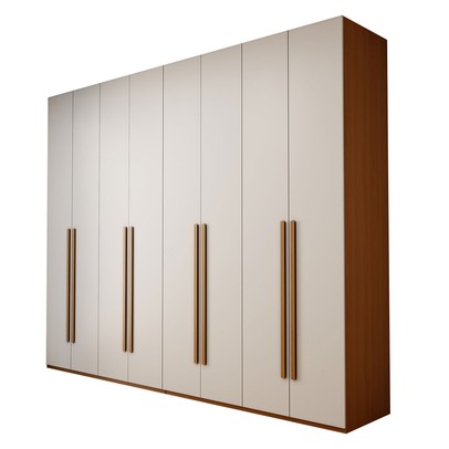 Guarda-Roupa Casal Genova 8 Portas 6 Gavetas Freijó/Branco - Panorama Móveis