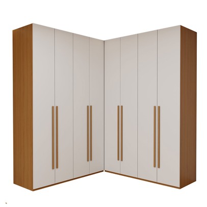 Guarda-Roupa Casal Modulado Genova 8 Portas 6 Gavetas Freijó/Branco - Panorama Móveis