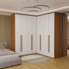 Guarda-Roupa Casal Modulado Genova 8 Portas 6 Gavetas Freijó/Branco - Panorama Móveis
