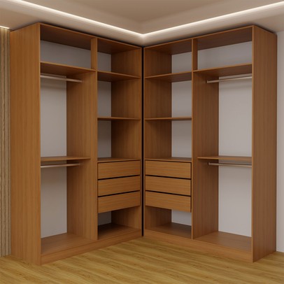 Guarda-Roupa Casal Modulado Genova 8 Portas 6 Gavetas Freijó/Branco - Panorama Móveis