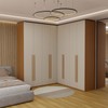 Guarda-Roupa Casal Modulado Genova 8 Portas 6 Gavetas Freijó/Off White - Panorama Móveis
