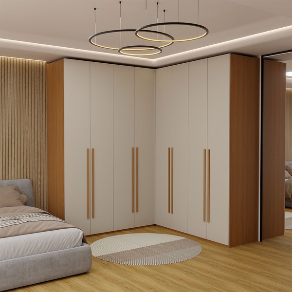 Guarda-Roupa Casal Modulado Genova 8 Portas 6 Gavetas Freijó/Off White - Panorama Móveis
