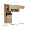 Cozinha Compacta Alba 6 Portas com Vidro Cinamon/Nude Prime Tx - Demóbile