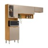 Cozinha Compacta Alba 6 Portas com Vidro Cinamon/Nude Prime Tx - Demóbile