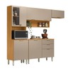 Cozinha Completa Alba 8 Portas 2 Gavetas com Vidro Cinamon/Nude Prime Tx - Demóbile