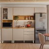 Cozinha Completa Alba 8 Portas 2 Gavetas com Vidro Cinamon/Nude Prime Tx - Demóbile