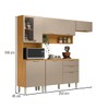 Cozinha Completa Alba 8 Portas 2 Gavetas com Vidro Cinamon/Nude Prime Tx - Demóbile
