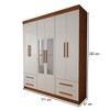 Guarda-Roupa Infantil Lisboa 6 Portas 4 Gavetas com Espelho Cinamomo/Branco - Panorama Móveis