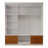 Guarda-Roupa Infantil Lisboa 6 Portas 4 Gavetas com Espelho Branco/Cinamomo - Panorama Móveis