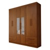 Guarda-Roupa Infantil Lisboa 6 Portas 4 Gavetas com Espelho Cinamomo - Panorama Móveis