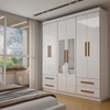 Guarda-Roupa Infantil Lisboa 6 Portas 4 Gavetas com Espelho Branco - Panorama Móveis