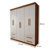 Guarda-Roupa Infantil Lisboa 6 Portas 4 Gavetas Cinamomo/Branco - Panorama Móveis