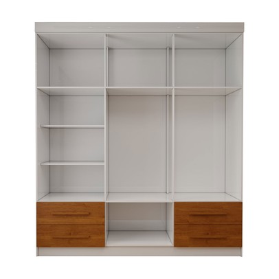 Guarda-Roupa Infantil Lisboa 6 Portas 4 Gavetas Branco/Cinamomo - Panorama Móveis