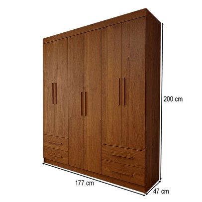 Guarda-Roupa Infantil Lisboa 6 Portas 4 Gavetas Cinamomo - Panorama Móveis