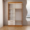 Guarda-Roupa Infantil Lisboa 4 Portas 2 Gavetas com Espelho Cinamomo/Branco - Panorama Móveis