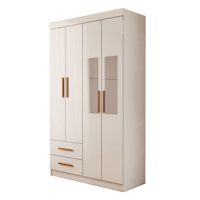 Guarda-Roupa Infantil Lisboa 4 Portas 2 Gavetas com Espelho Branco - Panorama Móveis