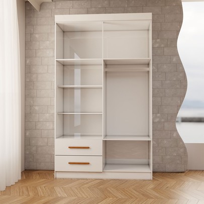 Guarda-Roupa Infantil Lisboa 4 Portas 2 Gavetas com Espelho Branco - Panorama Móveis