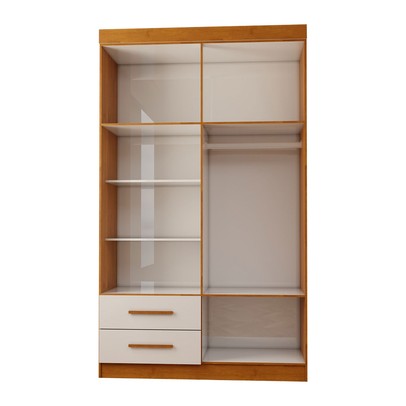 Guarda-Roupa Infantil Lisboa 4 Portas 2 Gavetas Cinamomo/Branco - Panorama Móveis