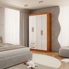 Guarda-Roupa Infantil Lisboa 4 Portas 2 Gavetas Cinamomo/Branco - Panorama Móveis