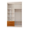 Guarda-Roupa Infantil Lisboa 4 Portas 2 Gavetas Branco/Cinamomo - Panorama Móveis