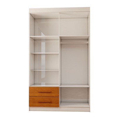 Guarda-Roupa Infantil Lisboa 4 Portas 2 Gavetas Branco/Cinamomo - Panorama Móveis