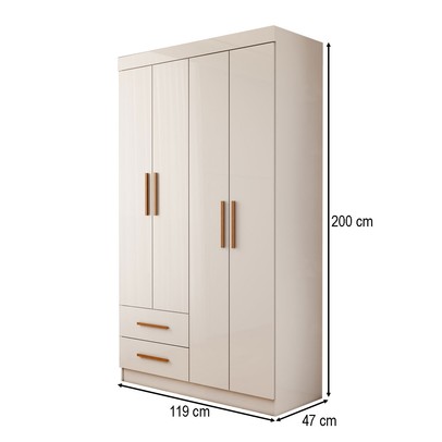 Guarda-Roupa Infantil Lisboa 4 Portas 2 Gavetas Branco - Panorama Móveis