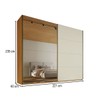 Guarda-Roupa Casal Hanover 2 Portas 6 Gavetas 100% Mdf com Espelho Flex Peroba/Off White - Mademarques