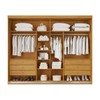 Guarda-Roupa Casal Hanover 2 Portas 6 Gavetas 100% Mdf com Espelho Flex Peroba/Off White - Mademarques