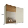Guarda-Roupa Casal Hanover 2 Portas 6 Gavetas 100% Mdf com Espelho Flex Off White/Peroba - Mademarques