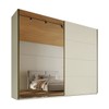 Guarda-Roupa Casal Hanover 2 Portas 6 Gavetas 100% Mdf com Espelho Flex Off White/Peroba - Mademarques