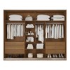 Guarda-Roupa Casal Hanover 2 Portas 6 Gavetas 100% Mdf com Espelho Flex Castanho/Off White - Mademarques