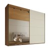 Guarda-Roupa Casal Hanover 2 Portas 6 Gavetas 100% Mdf com Espelho Flex Castanho/Off White - Mademarques
