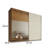Guarda-Roupa Casal Hanover 2 Portas 6 Gavetas 100% Mdf com Espelho Flex Castanho/Off White - Mademarques