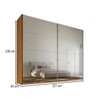 Guarda-Roupa Casal  Hanover 2 Portas 6 Gavetas com Espelho 100% Mdf Peroba/Off White - Mademarques