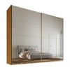 Guarda-Roupa Casal  Hanover 2 Portas 6 Gavetas com Espelho 100% Mdf Peroba/Off White - Mademarques