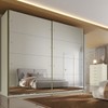 Guarda-Roupa Casal  Hanover 2 Portas 6 Gavetas com Espelho 100% Mdf Off White/Peroba - Mademarques