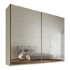 Guarda-Roupa Casal  Hanover 2 Portas 6 Gavetas com Espelho 100% Mdf Off White/Peroba - Mademarques