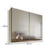 Guarda-Roupa Casal  Hanover 2 Portas 6 Gavetas com Espelho 100% Mdf Off White/Peroba - Mademarques