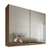 Guarda-Roupa Casal  Hanover 2 Portas 6 Gavetas com Espelho 100% Mdf Castanho/Off White - Mademarques