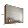 Guarda-Roupa Casal  Hanover 2 Portas 6 Gavetas com Espelho 100% Mdf Castanho/Off White - Mademarques
