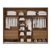 Guarda-Roupa Casal  Hanover 2 Portas 6 Gavetas com Espelho 100% Mdf Castanho/Off White - Mademarques