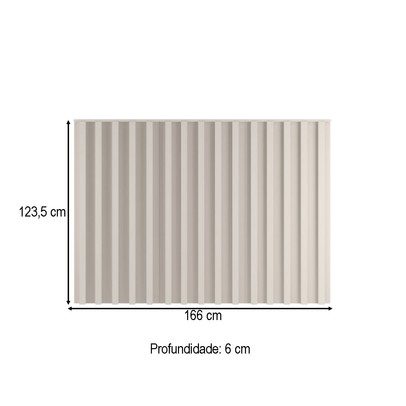 Cabeceira Casal Vitoria Ripado 100% Mdf Off White - Europa Móveis