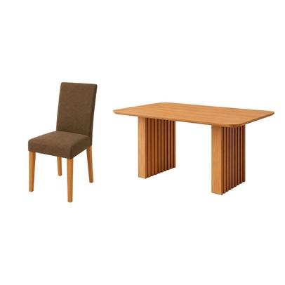 Mesa de Jantar 4 Lugares Orlando Ripado 180 Cm Cinamomo/Mascavo - Panorama Moveis