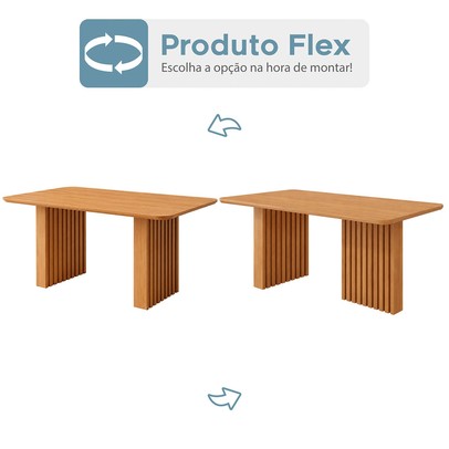 Mesa de Jantar 4 Lugares Orlando Ripado 180 Cm Cinamomo/Mascavo - Panorama Moveis