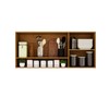 Armário Aéreo Cozinha 120 Cm Rubi 3 Portas com Vidro Fumê Cinamomo/Off White - Pnr Móveis