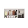 Armário Aéreo Cozinha 120 Cm Rubi 3 Portas com Vidro Fumê Branco/Cinamomo - Pnr Móveis