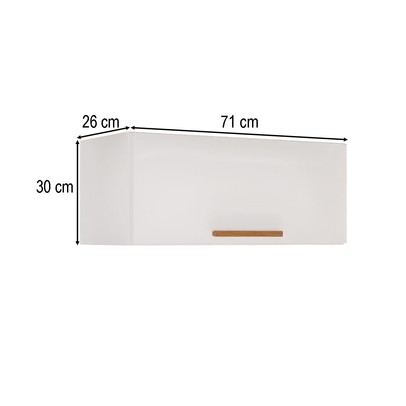 Armário Aéreo Cozinha 71 Cm Rubi 1 Porta Branco/Cinamomo - Pnr Móveis